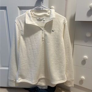 Vineyard Vines Cream Quarter-Zip Sweater